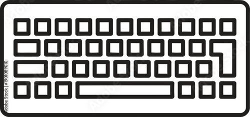 Keyboard line icon. Typing, computer, input, technology, keys vector illustration