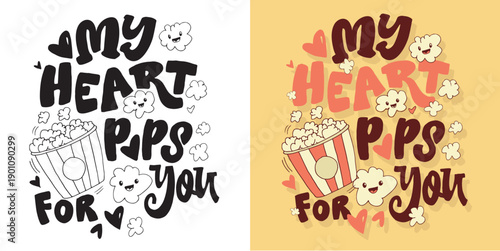 Valentine's Day core. Hand drawn doodle lettering quote about Love. Lettering for t-shirt design, mug print, bag print, clothes fashion. 100% hand drawn vector image.
