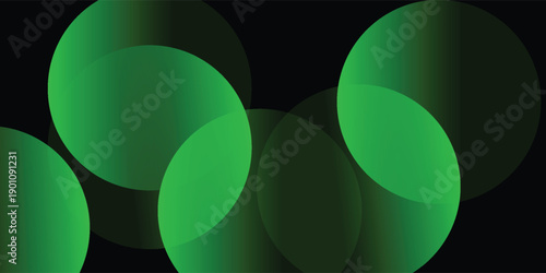 Black and green abstract background with gradient transition, blended rounds, overlay pattern. poster, web, eps10