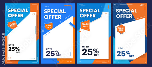 A vibrant promotional marketing poster featuring a flash sale advertisement with discount offers for a business shopping spree