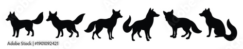  Fox Silhouette Vector - Wild Animal Icon Set