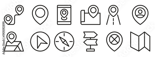map and navigation icon set contains such icons as route