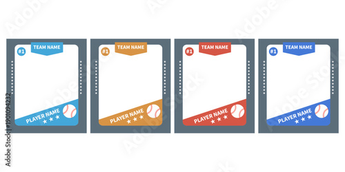 Card baseball frame minimal stat player card