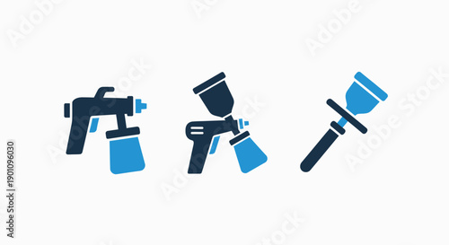 Painting and repair tools including spray guns and a roller, representing DIY, renovation, and professional painting services.
