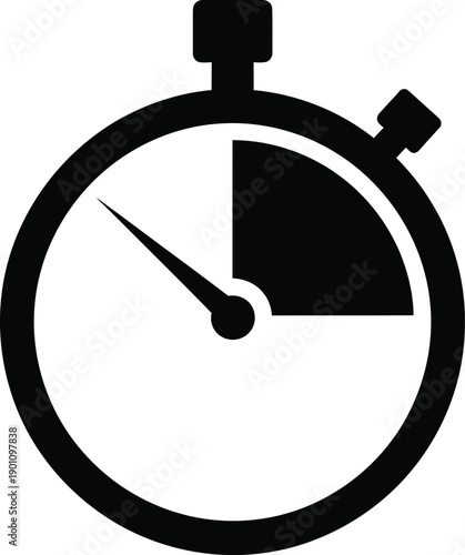 Minimal Stopwatch Logo Vector Illustration On White Background