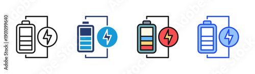 Battery Power icon set multiple style collection