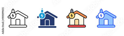 Power House icon set multiple style collection