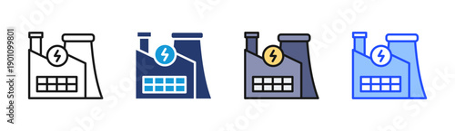 Power Plant icon set multiple style collection