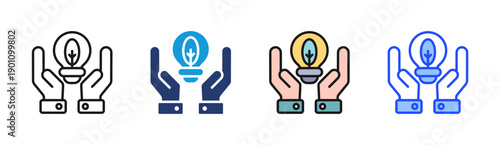 Energy Care icon set multiple style collection