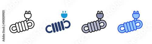 Power Coil icon set multiple style collection