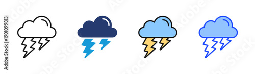 Thunder Power icon set multiple style collection