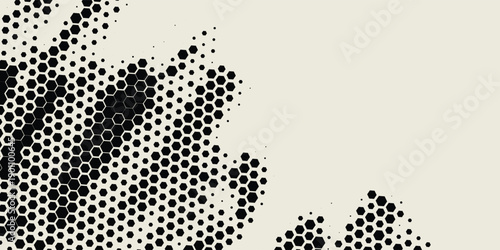Hexagon Shapes Vector Abstract Geometric Technology Retrowave Sci-Fi Texture Isolated on Light Background. Halftone Hex Retro Simple Pattern. Eps10