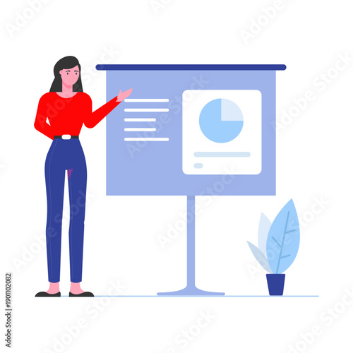 Woman explain business plan