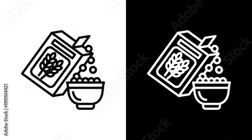 Cereal White Icon Set Design