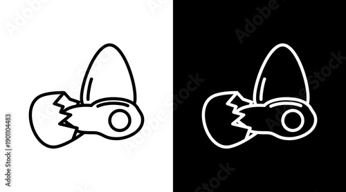 Fried Egg White Icon Set Design