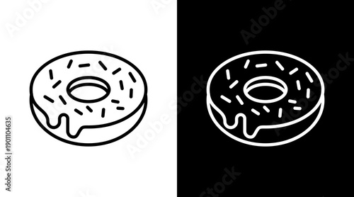 Donut White Icon Set Design