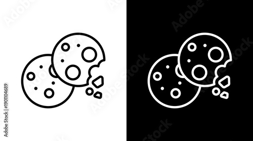 Cookie White Icon Set Design