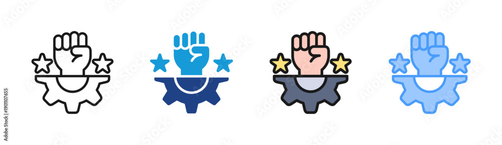 Obraz premium Determination icon set multiple style collection