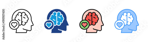 Positive Thinking icon set multiple style collection