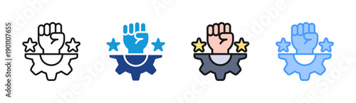 Determination icon set multiple style collection