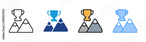 Goal Achievement icon set multiple style collection