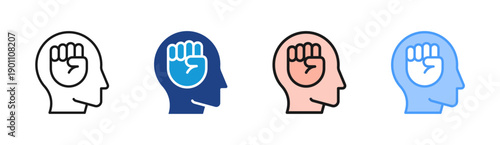 Inner Strength icon set multiple style collection