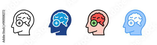 Positive Mind icon set multiple style collection