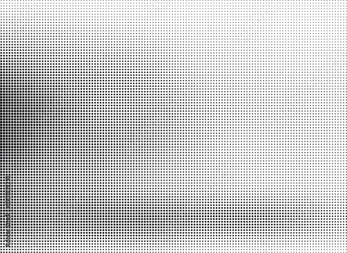 Abstract grayscale halftone dot pattern with a subtle light effect and gradient, perfect for a versatile digital background on a Transparent Background, PNG