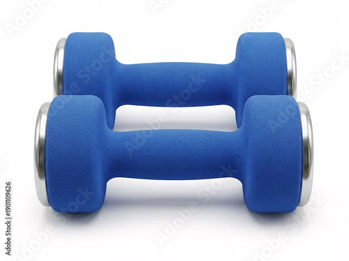Obraz na płótnie Blue Dumbbells for Pilates: Emphasizing Low Impact Strength Training