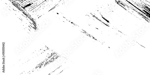 Abstract texture grunge made of diagonal streaks and distressed lines, black ink on a white background. grunge scratch patterns, chaotic linear noise. dirty monochrome pattern of the old worn surface.