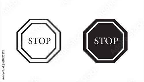 stop sign icon set,  on white background eps 10.