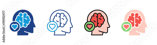 Positive Thinking icon set multiple style collection