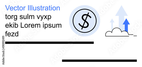 Financial planning, economic growth, business strategy, market trends, savings, investment opportunities. A dollar sign and arrows pointing upward. Economic growth and financial planning concept