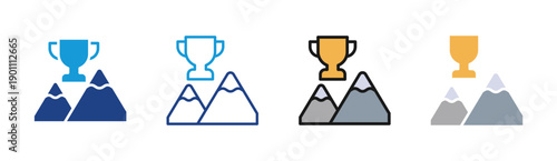 Goal Achievement icon set multiple style collection