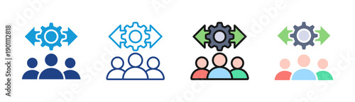 Team System icon set multiple style collection