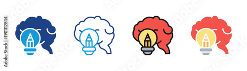 Creative Idea icon set multiple style collection