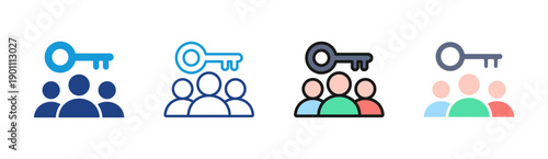 Leadership Role icon set multiple style collection