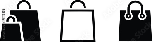 Shopping bag icon set. Shop bag, Online Shop icons collection. Vector illustration !