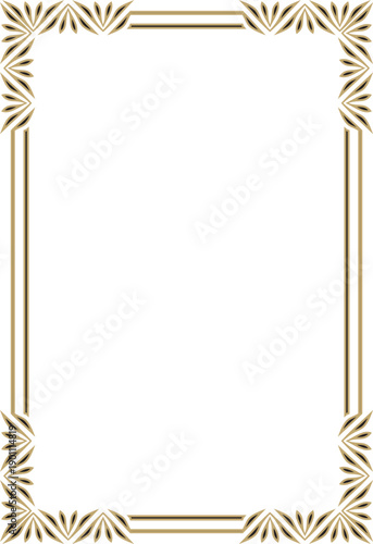 Vector gold and black square classic byzantine ornament. Rectangle, border, Ancient Greece, Eastern Roman Empire frame. Decoration of the Russian Orthodox Church
