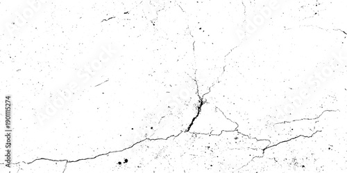 White and black rough, scratch, splatter grunge pattern design brush strokes. ground cracks, breaks on land surface from earthquake. white plaster cracked old wall vintage design.