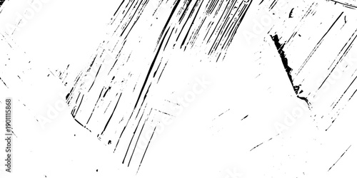 Abstract texture grunge made of diagonal streaks and distressed lines, black ink on a white background. grunge scratch patterns, chaotic linear noise. dirty monochrome pattern of the old worn surface.