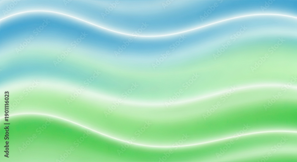 Fototapeta premium Soft blue and green abstract wavy background with glowing white lines serene and calming atmosphere perfect for spring