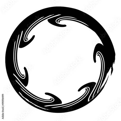 筆タッチ和風ロゴマークフレーム