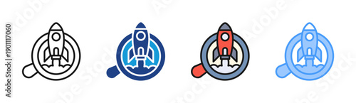 Growth Launch icon set multiple style collection