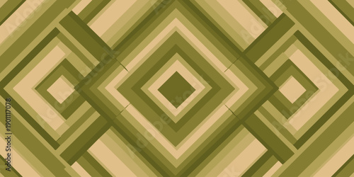 Geometric pattern with diamond shapes in various shades of green and beige, creating a visually appealing design
