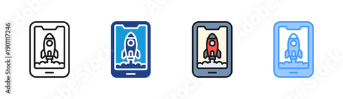 App Launch icon set multiple style collection