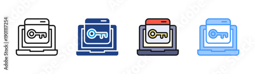Secure Access icon set multiple style collection