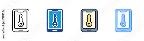 Access Key icon set multiple style collection