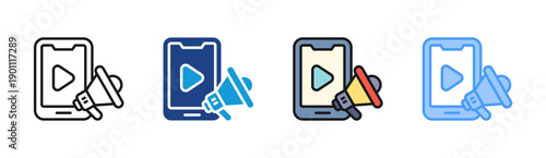 Content Promotion icon set multiple style collection