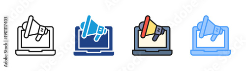 Digital Promotion icon set multiple style collection